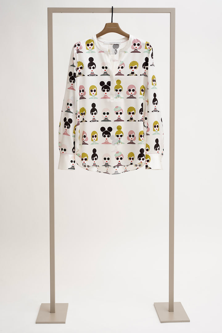 Herzen 25253-6153 Sienna Artichoke Head Print Silk Blouse