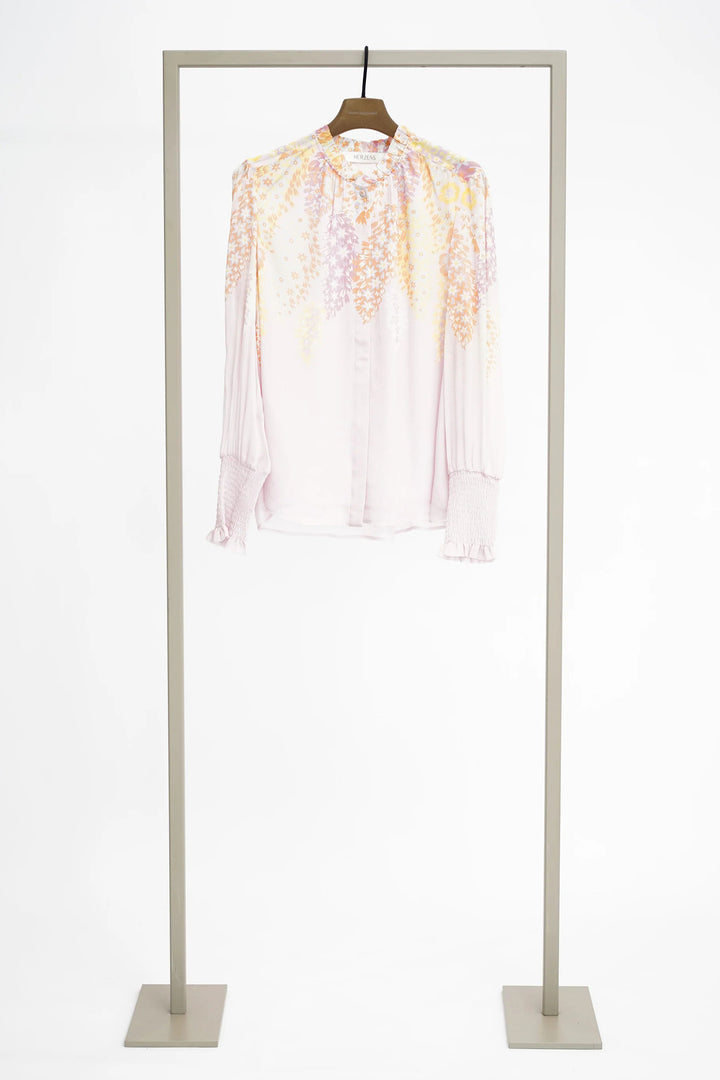 Herzens 25261 6702 Icy Pink Print Crinkle Blouse 261022