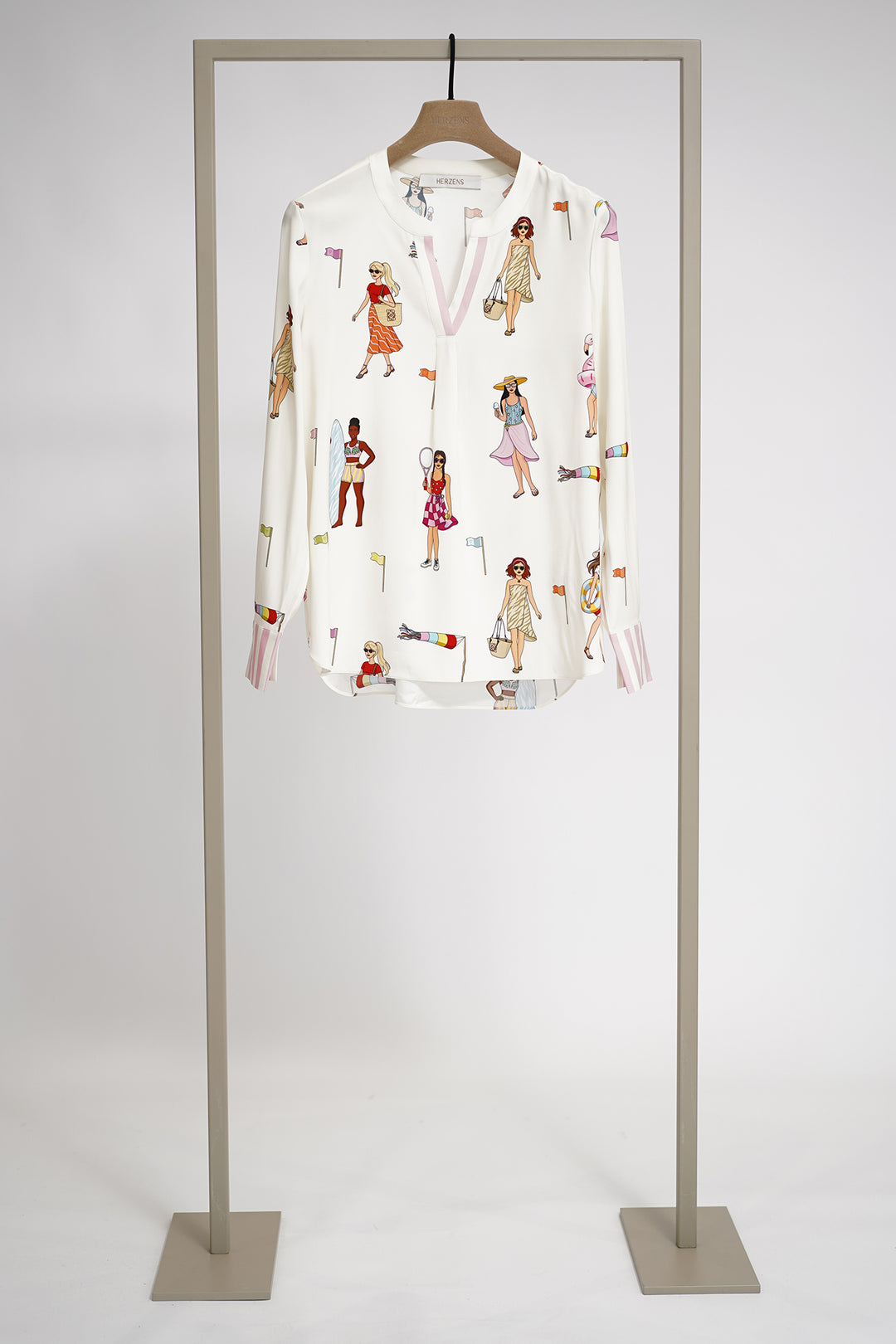 Herzens 25262-6093 Novelty White Blouse, front