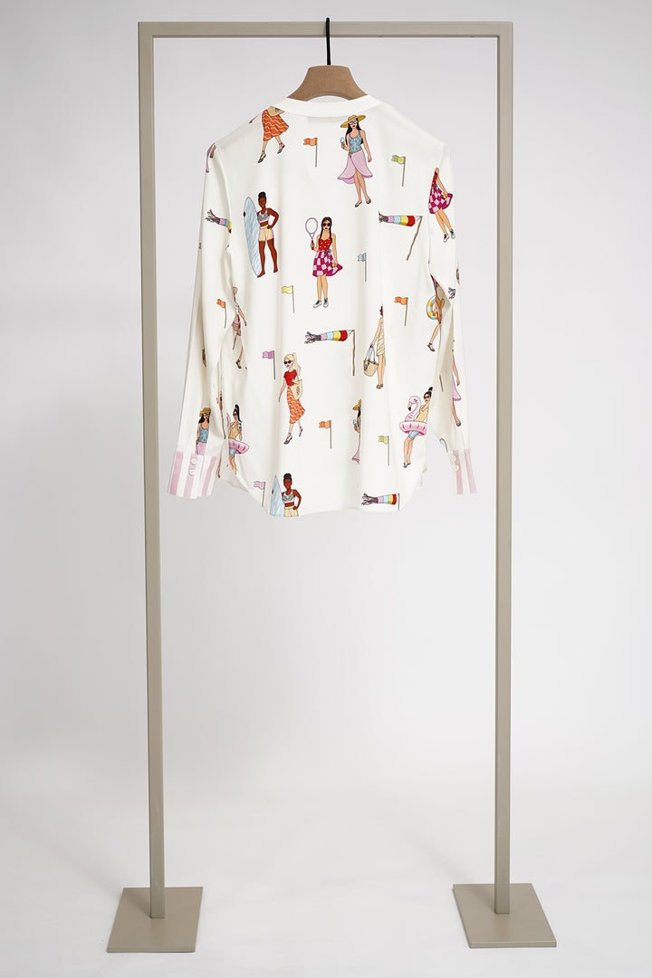 Herzens 25262-6093 Novelty White Blouse, back