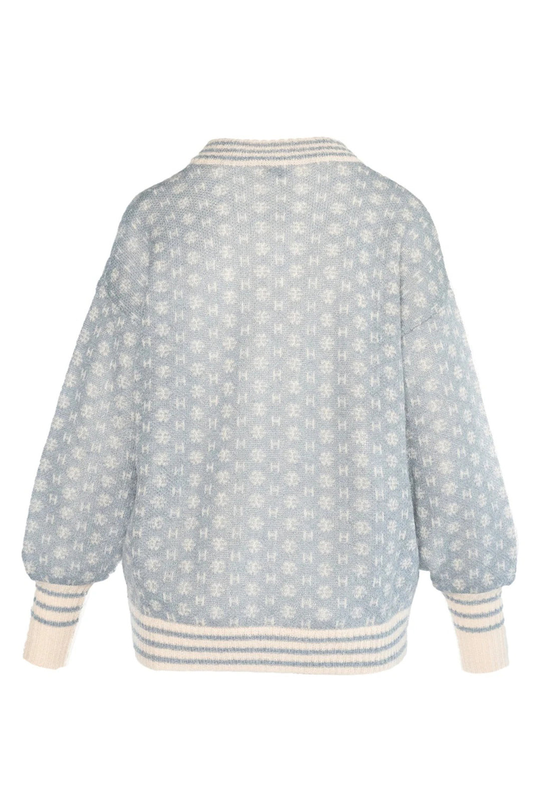 Light blue patterned jacket on a white background