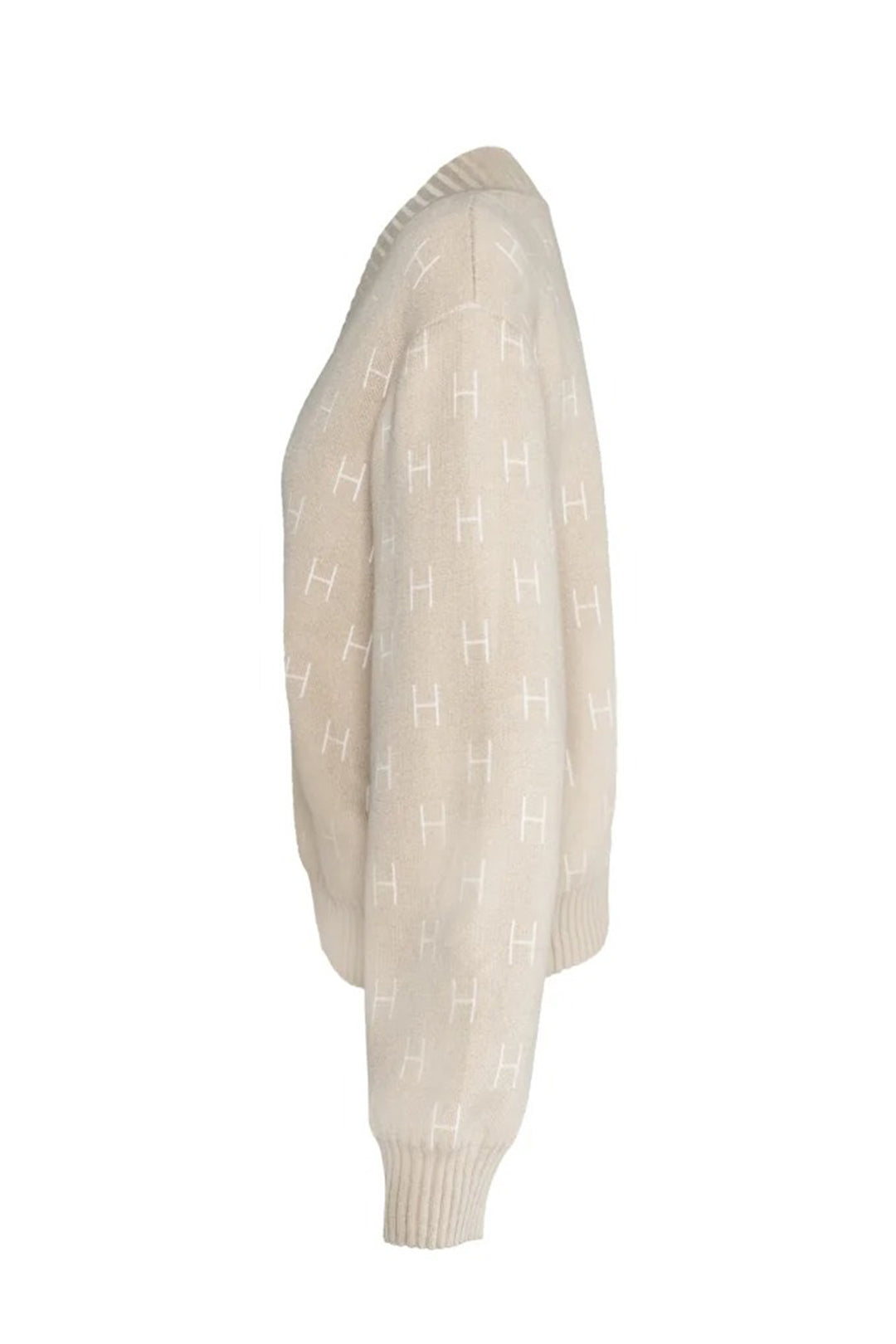 Hest 2510120221 Linda Beige V-Neck Cotton Mix Sweater
