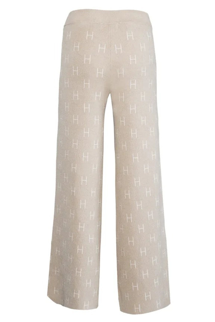 Hest 2510230222 Linda Beige Cotton Mix Drawstring Knitted Trousers