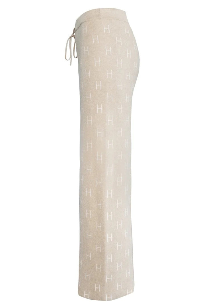 Hest 2510230222 Linda Beige Cotton Mix Drawstring Knitted Trousers