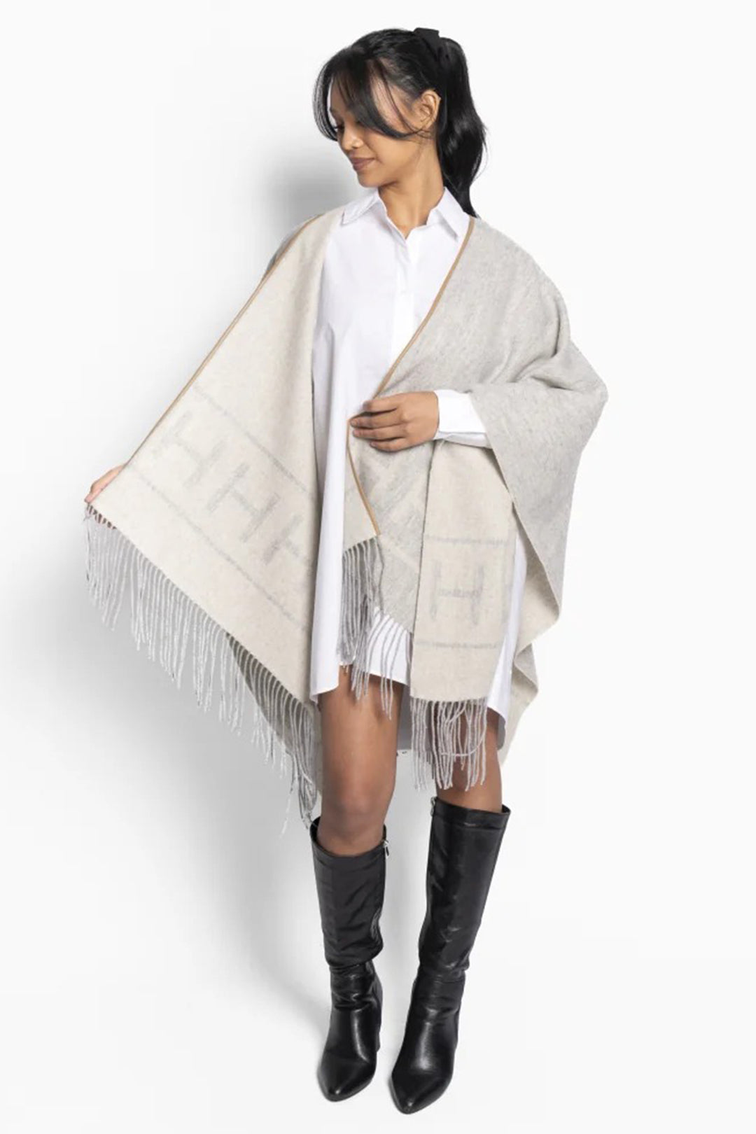 Hest 2510330252 Shawl Grey Melange