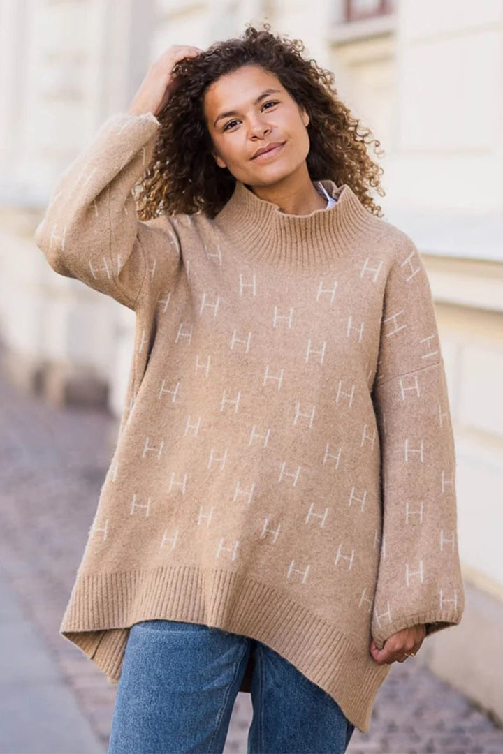 Hest H151421 Fam Beige Long Wool Mix Sweater