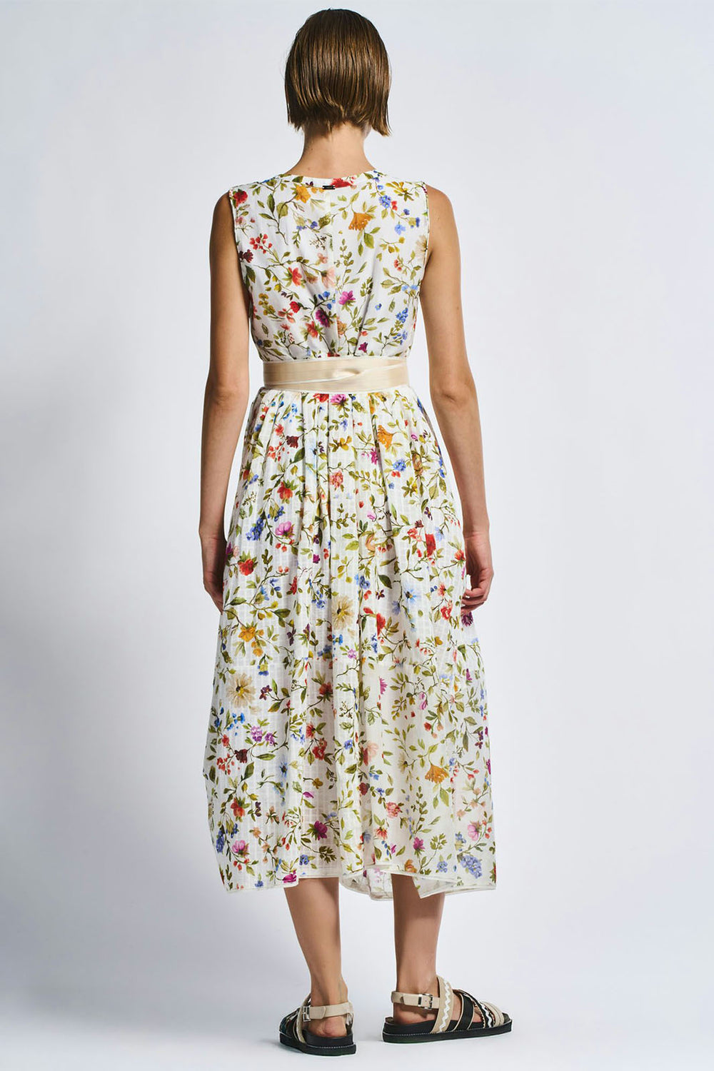 High Awakening Floral Print Flare Fit Dress White 721657 00011 - Lonah Boutique Westbourne