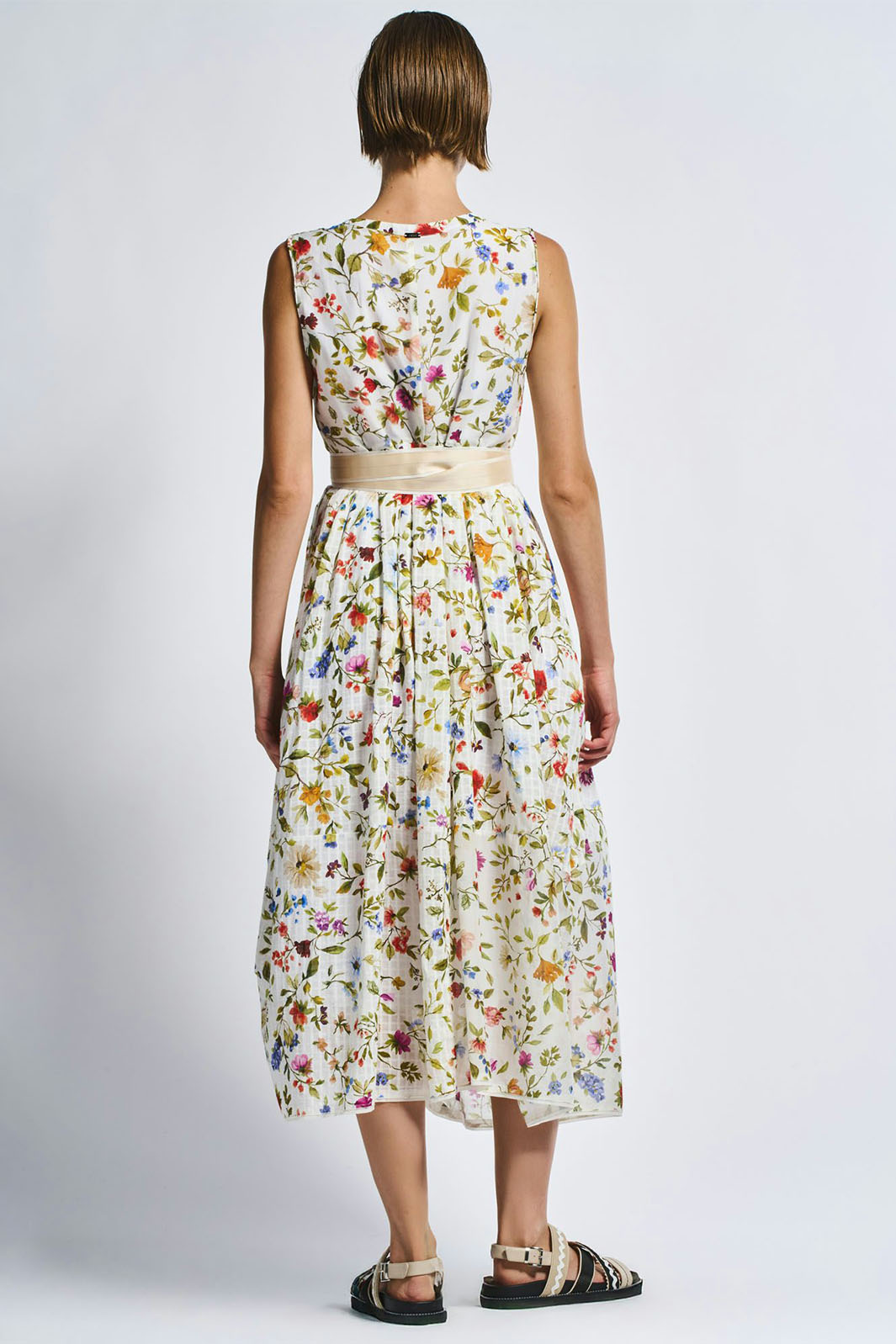 High Awakening Floral Print Flare Fit Dress White 721657 00011 - Lonah Boutique Westbourne