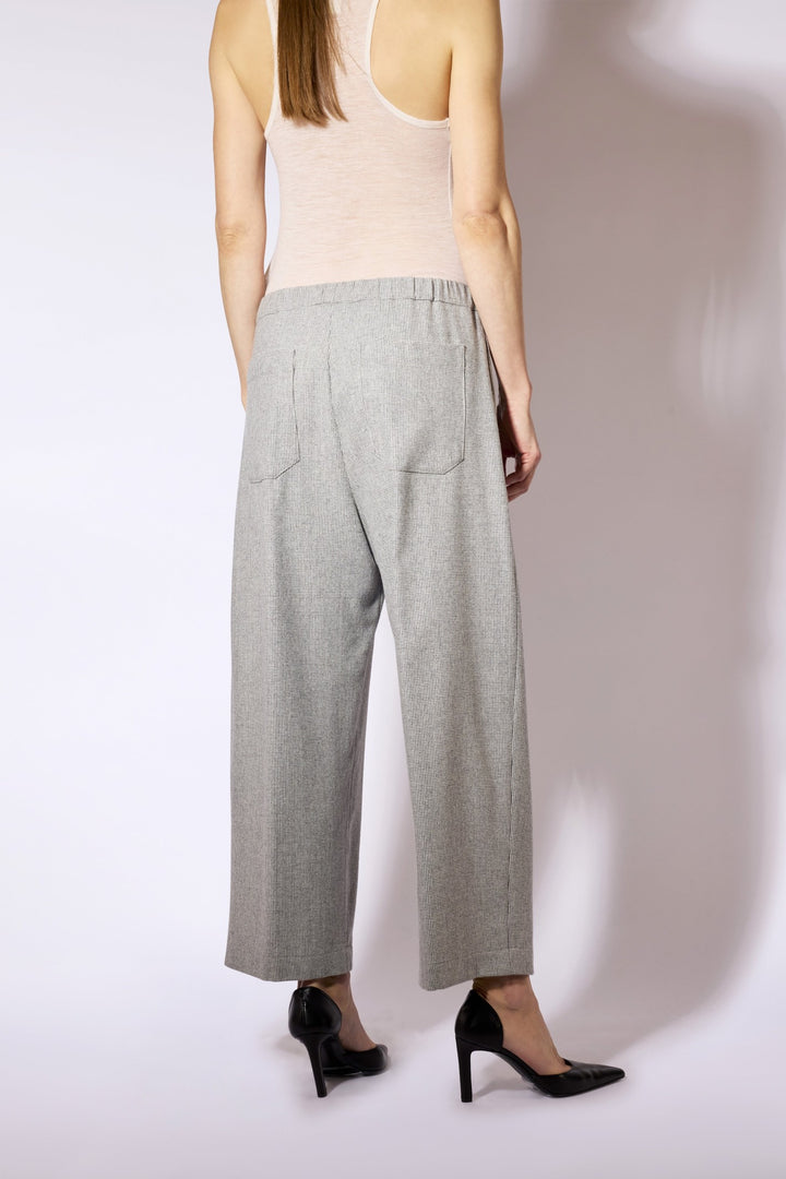 Liviana Conti Grey Micro Pattern Trousers F6WL18M, back view