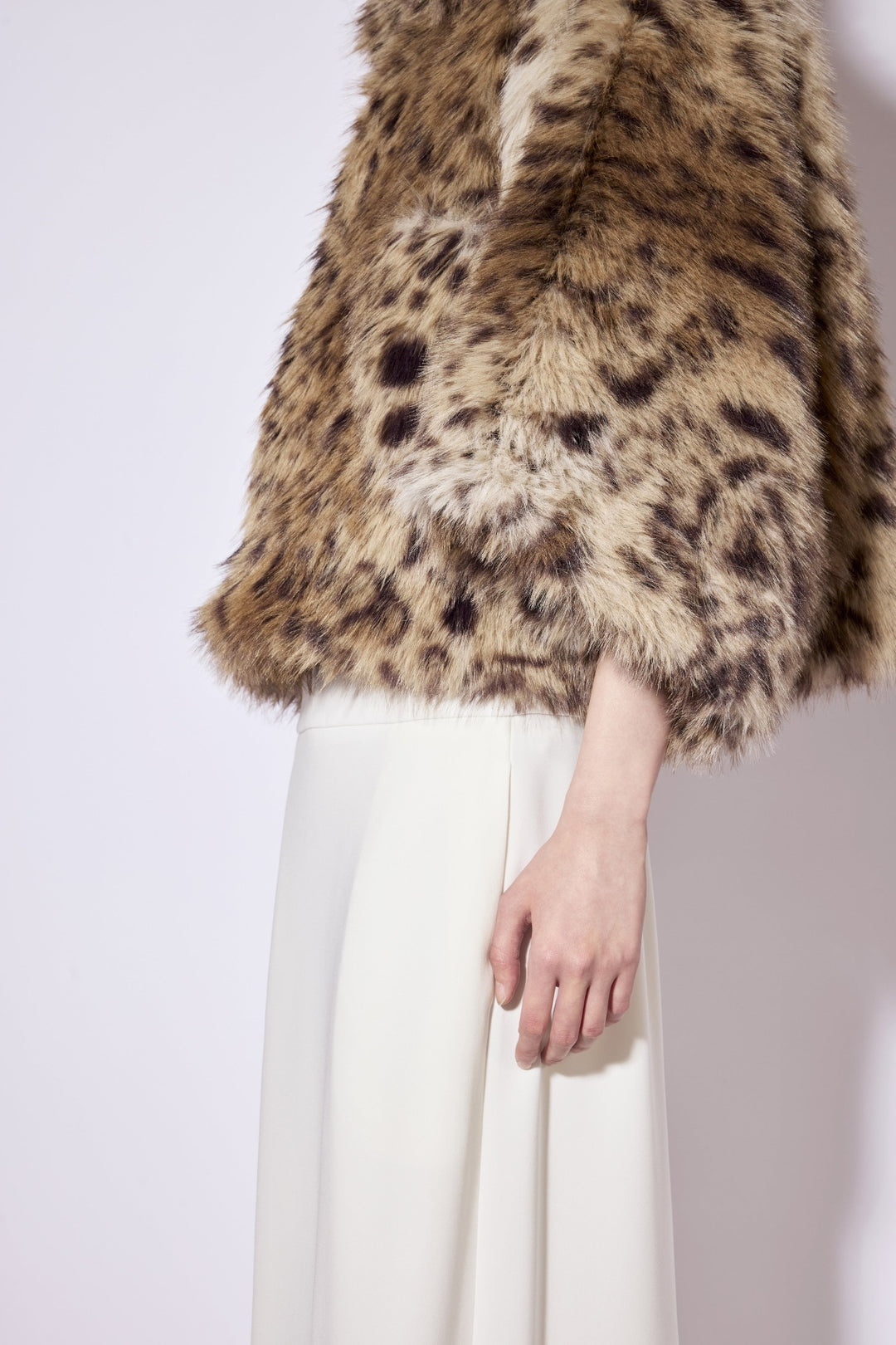 Liviana Conti Lynx Print Faux Fur Coat F6WW70, faux fur detail