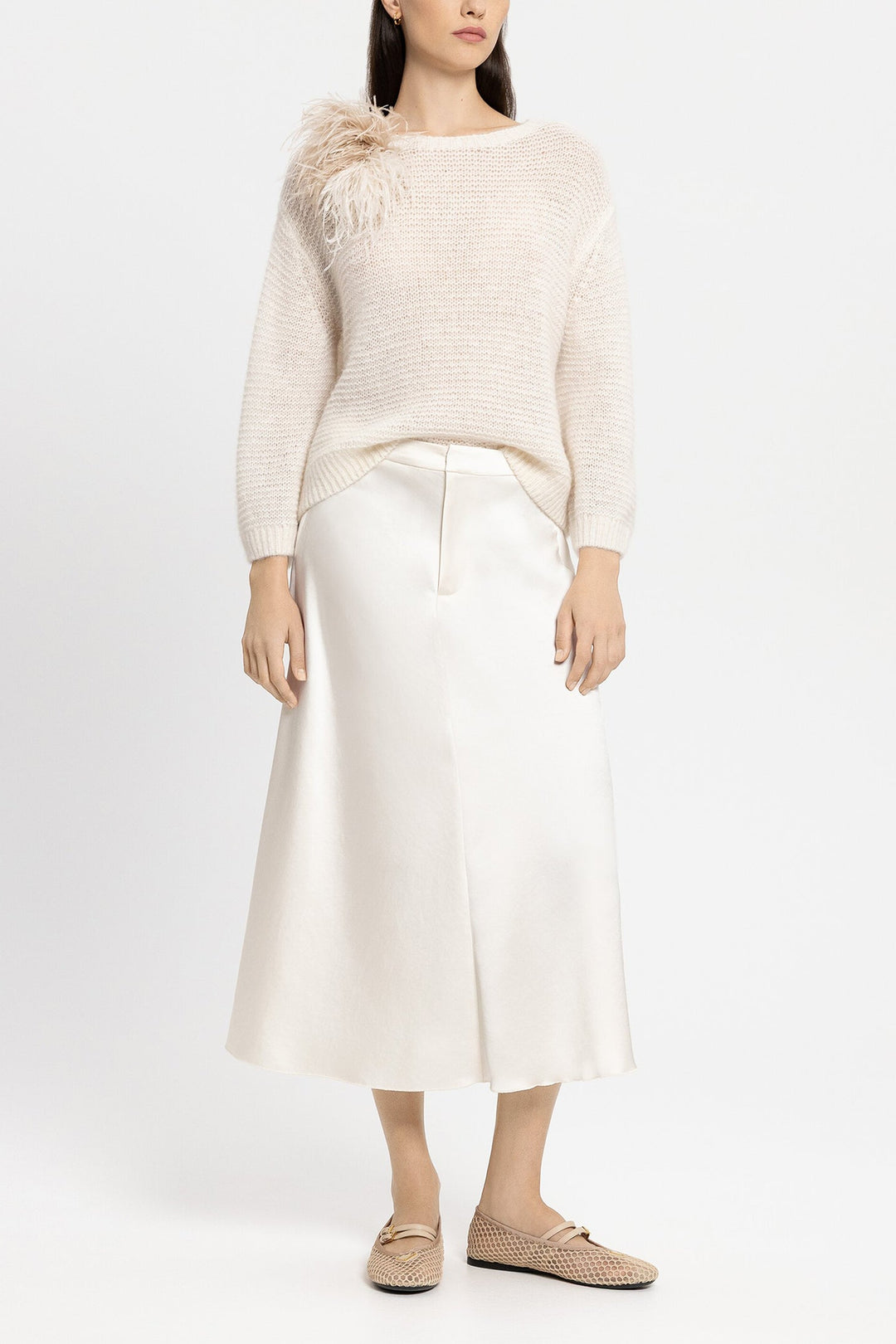 Lucia Cerano 53831 3777 Cream Satin Skirt