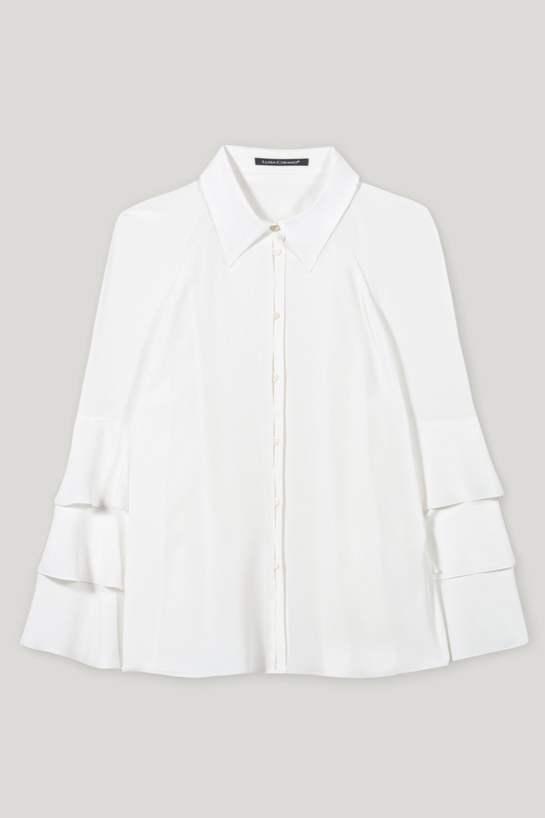 Luisa Cerano 228583 2179 Creamy Powder White Silk Blend Blouse 103