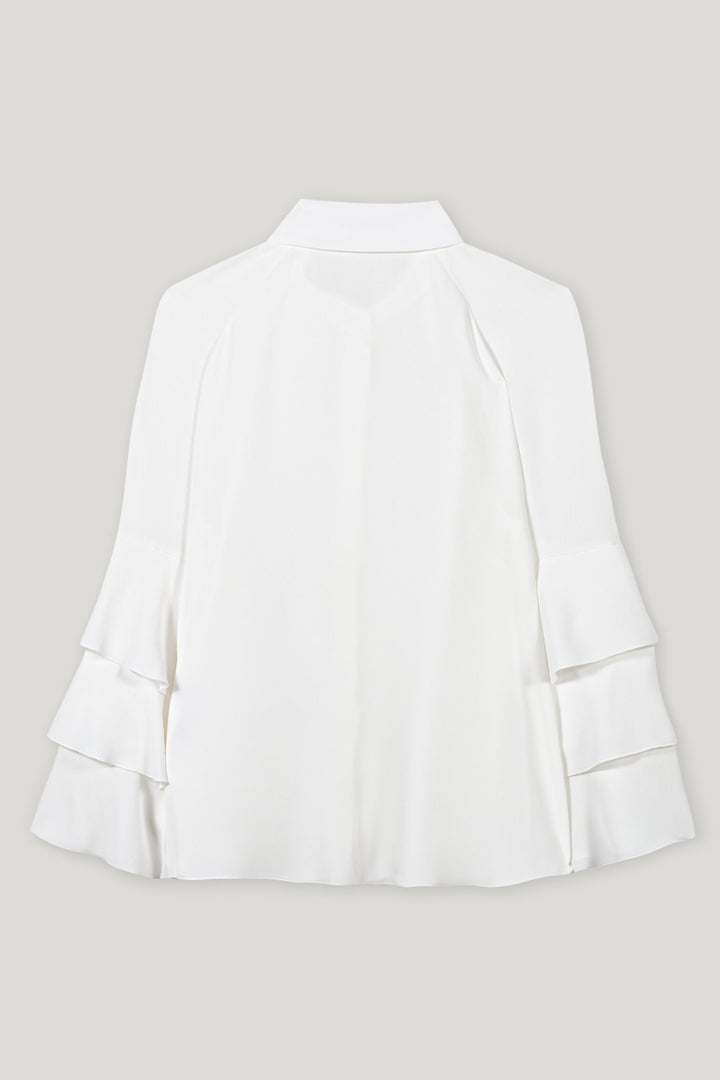 Luisa Cerano 228583 2179 Creamy Powder White Silk Blend Blouse 103