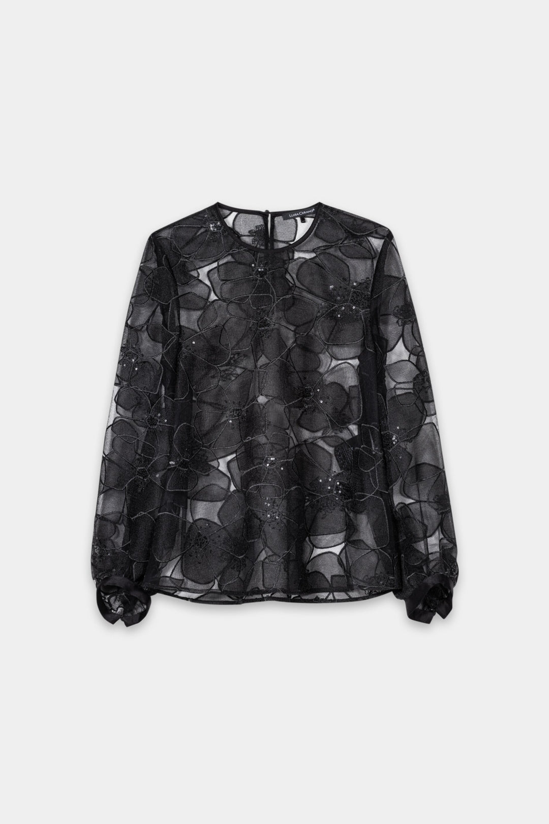 Luisa Cerano 238637 3804 Black Floral Structure Blouse