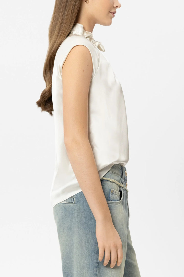 Luisa Cerano 238688 3752 Milk Ivory Silk Sleeveless Blouse