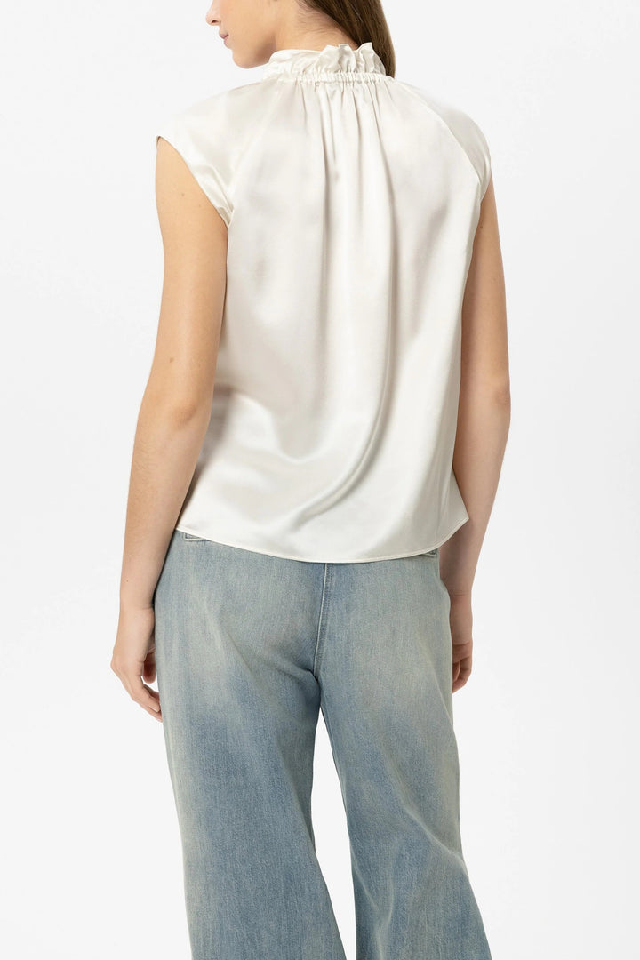 Luisa Cerano 238688 3752 Milk Ivory Silk Sleeveless Blouse
