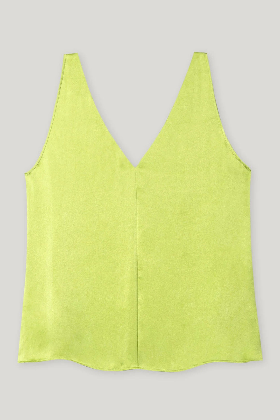 Luisa Cerano 318252 2307 Pea Green Silk Sleeveless V-Neck Top
