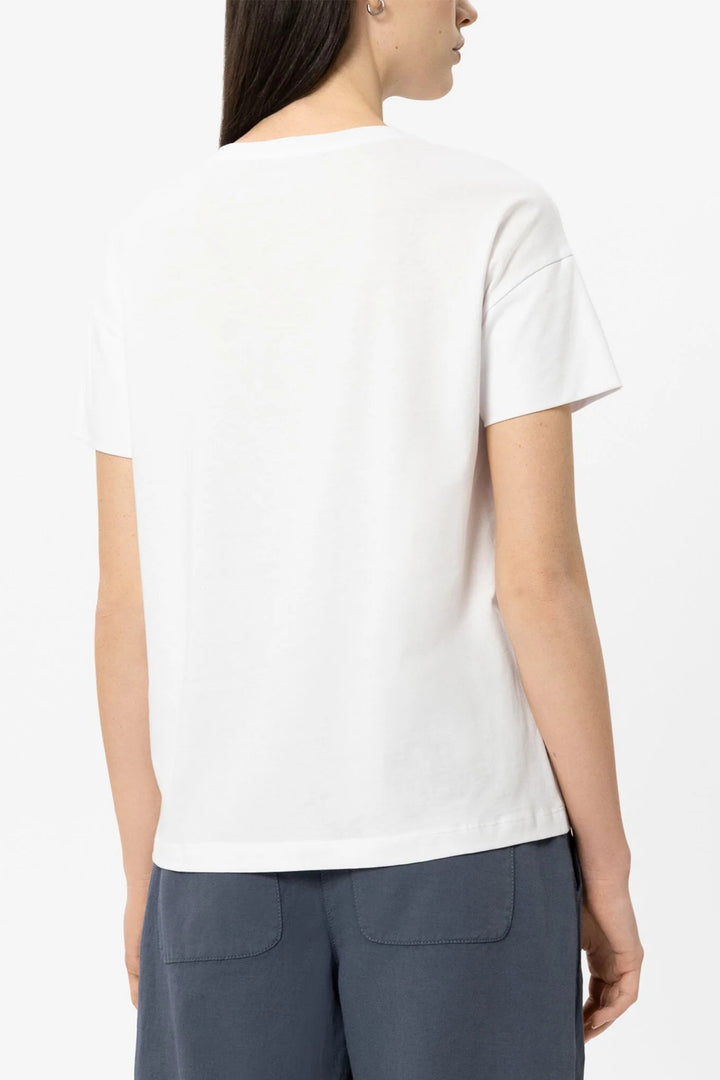 Luisa Cerano 338375 7941 White Flowers T-Shirt