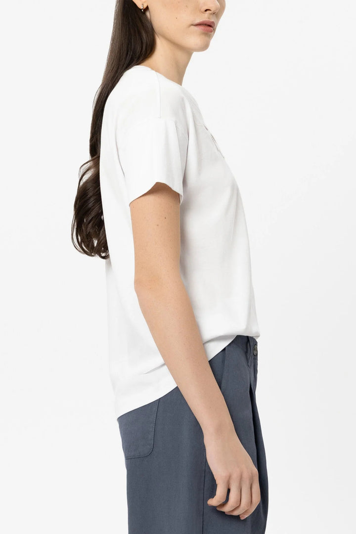 Luisa Cerano 338375 7941 White Flowers T-Shirt