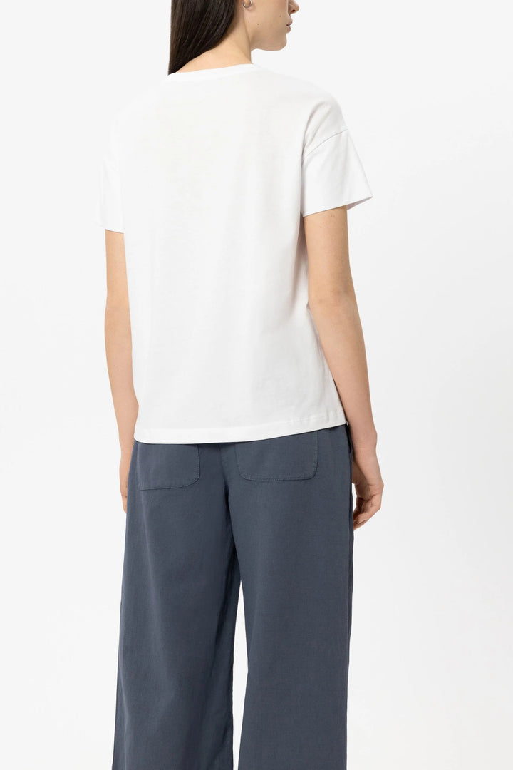 Luisa Cerano 338375 7941 White Flowers T-Shirt