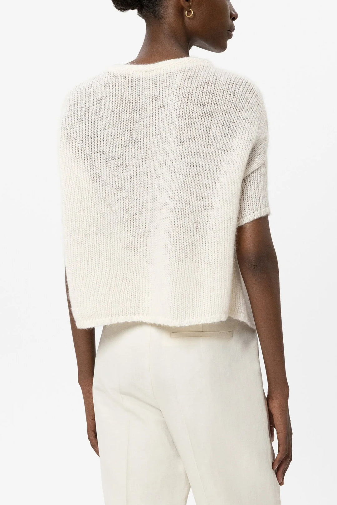 Luisa Cerano 438178 5348 Milk Ivory Alpaca Blend Cardigan 0112