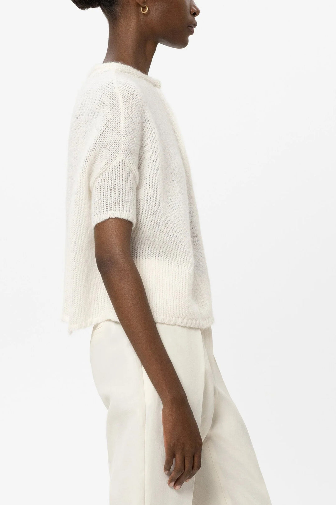 Luisa Cerano 438178 5348 Milk Ivory Alpaca Blend Cardigan 0112