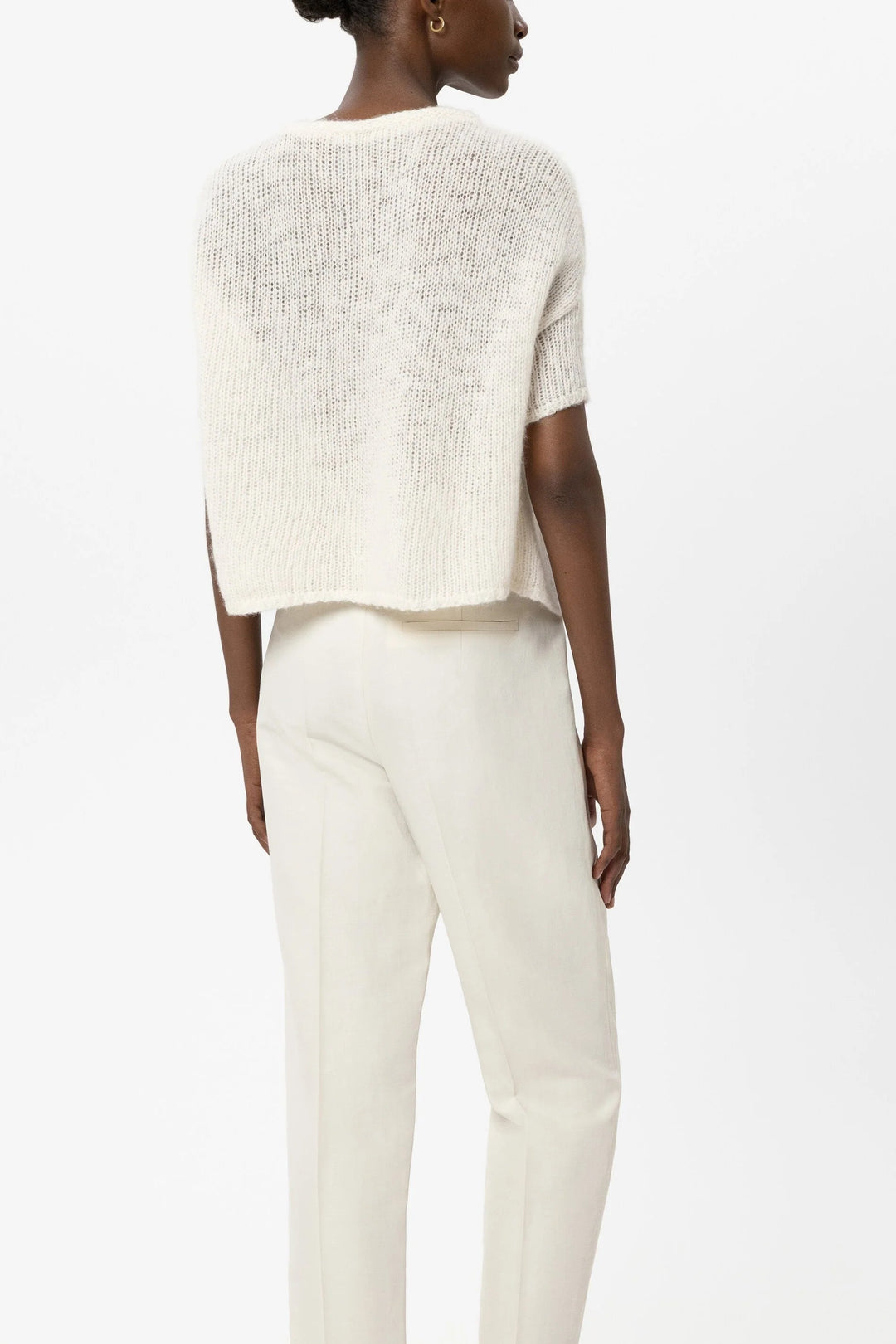 Luisa Cerano 438178 5348 Milk Ivory Alpaca Blend Cardigan 0112