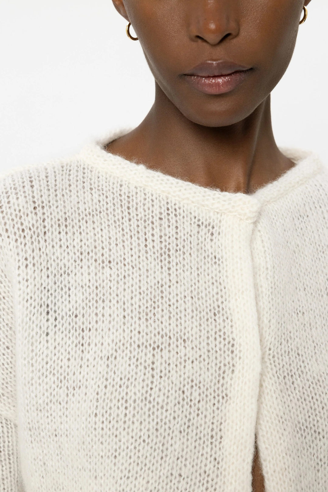 Luisa Cerano 438178 5348 Milk Ivory Alpaca Blend Cardigan 0112