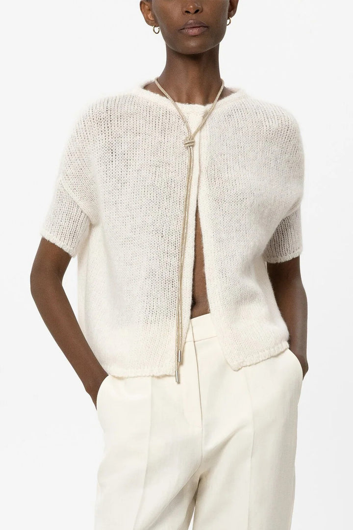 Luisa Cerano 438178 5348 Milk Ivory Alpaca Blend Cardigan 0112