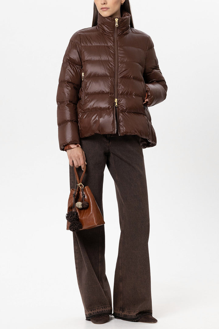 Luisa Cerano 448547/4133 Outdoor Padded Jacket Marone Brown, styled full length
