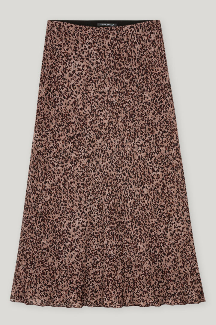 Leopard print skirt on a white background