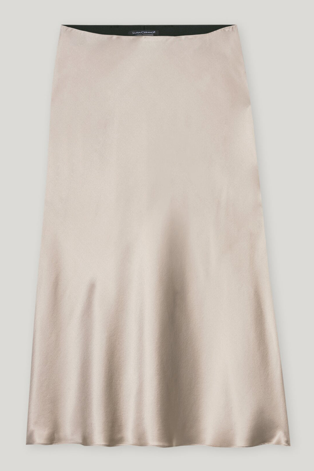 Luisa Cerano 528310 3752 Oyster Beige Silk Midi Skirt 0722