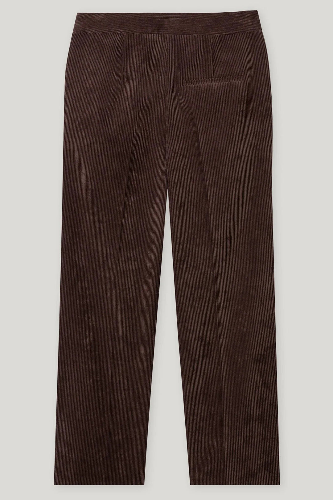 Brown corduroy pants on a light gray background