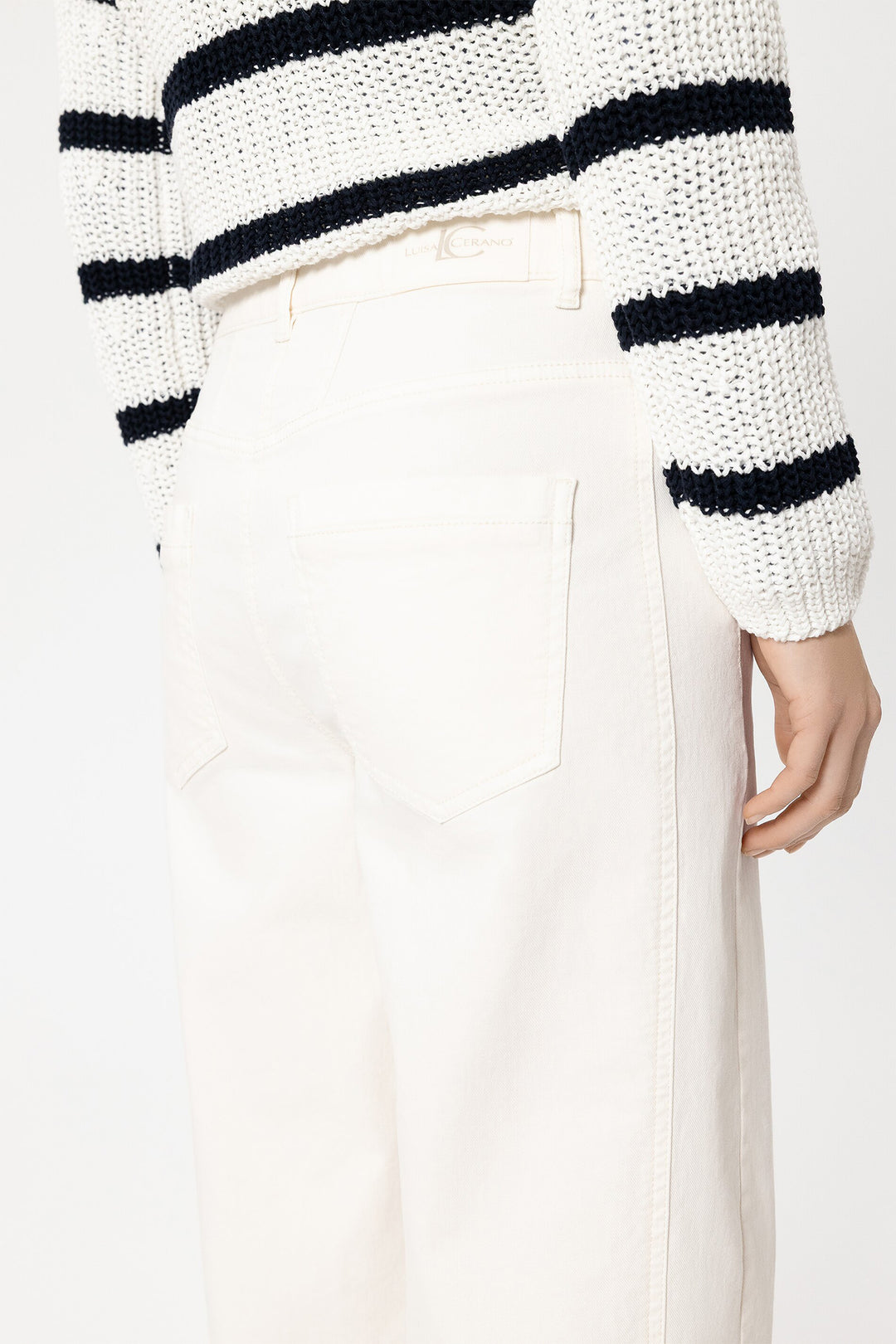 Luisa Cerano 638857 3797 Cream Denim Trousers 0105
