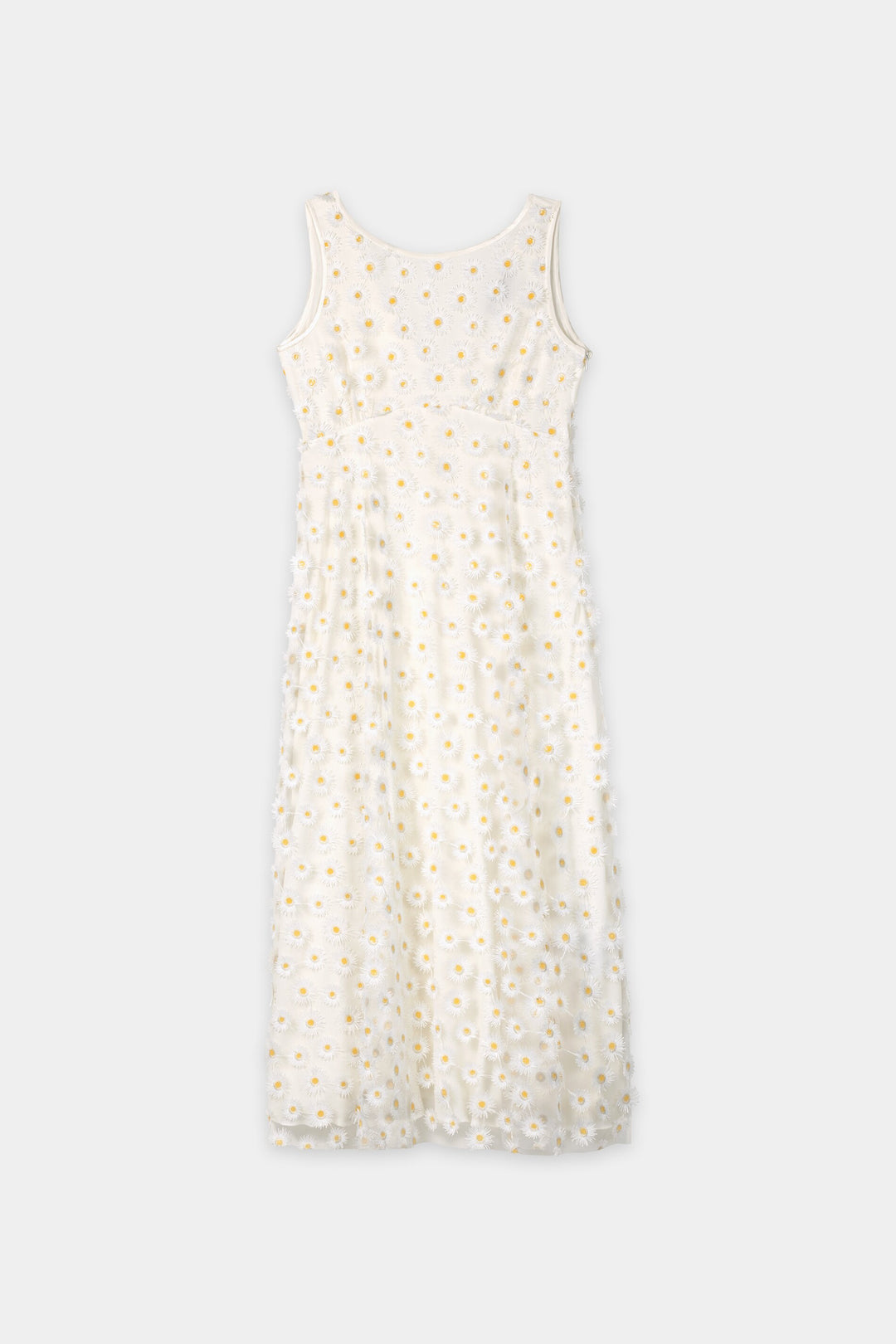 Luisa Cerano 738652 3826 White Yellow Floral Embroidered Maxi Dress