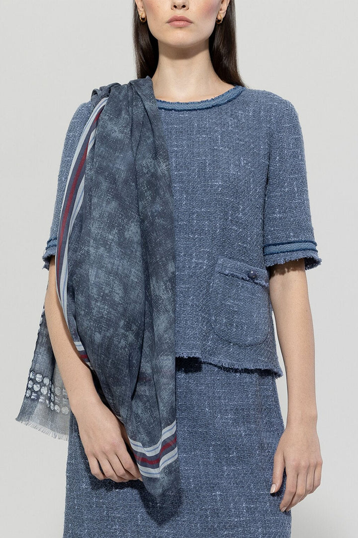 Luisa Cerano 818429 9459 Vintage Scarf Blue - Lonah Boutique