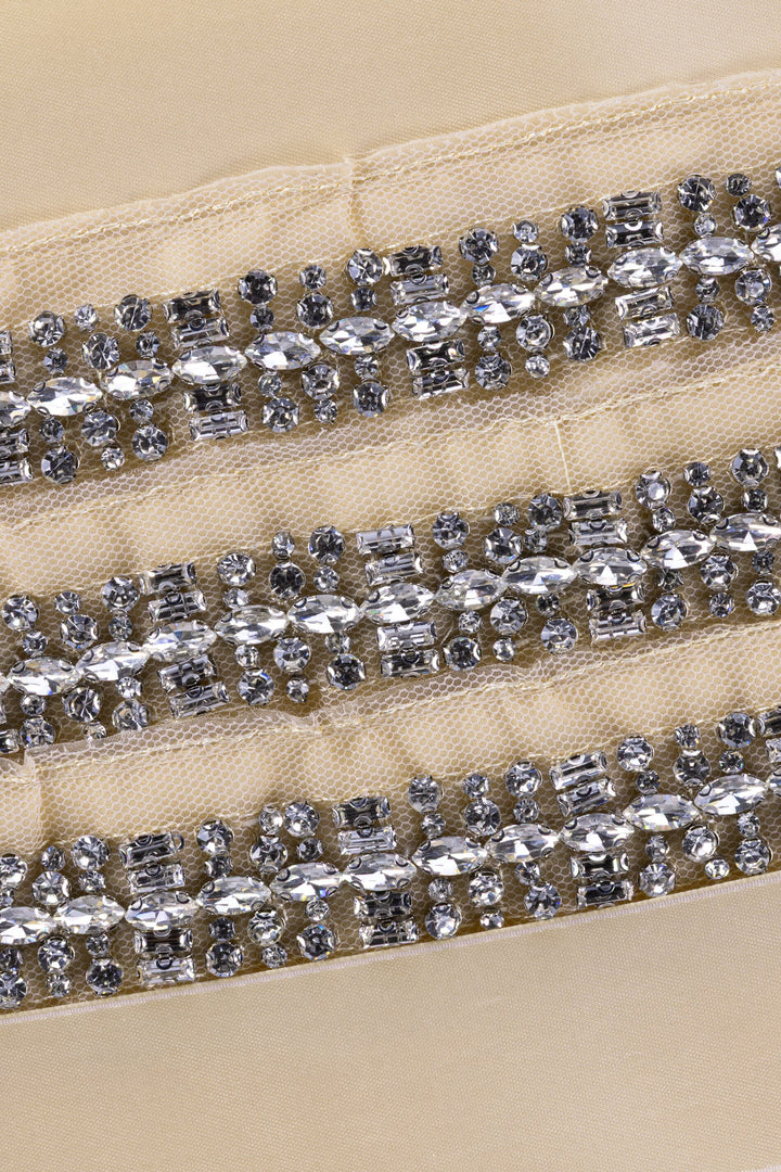 Luisa Cerano 838539 9495 Beige Crystal Tie Belt