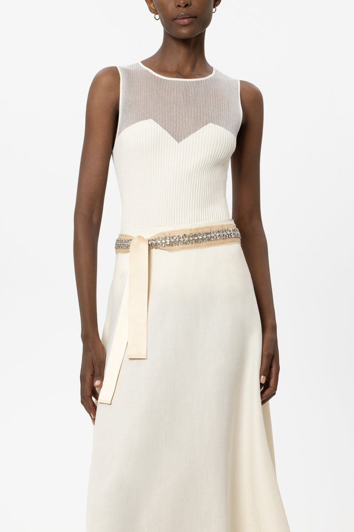Luisa Cerano 838539 9495 Beige Crystal Tie Belt