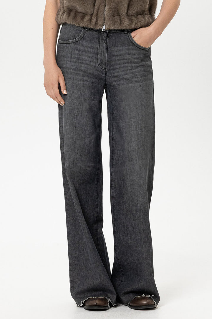Luisa Cerano Black Bootcut Jeans 648947/4500 0001, front view