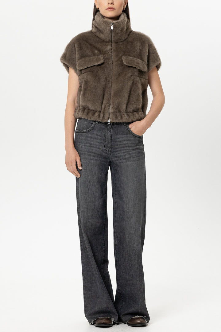 Luisa Cerano Black Bootcut Jeans 648947/4500 0001, styled full length