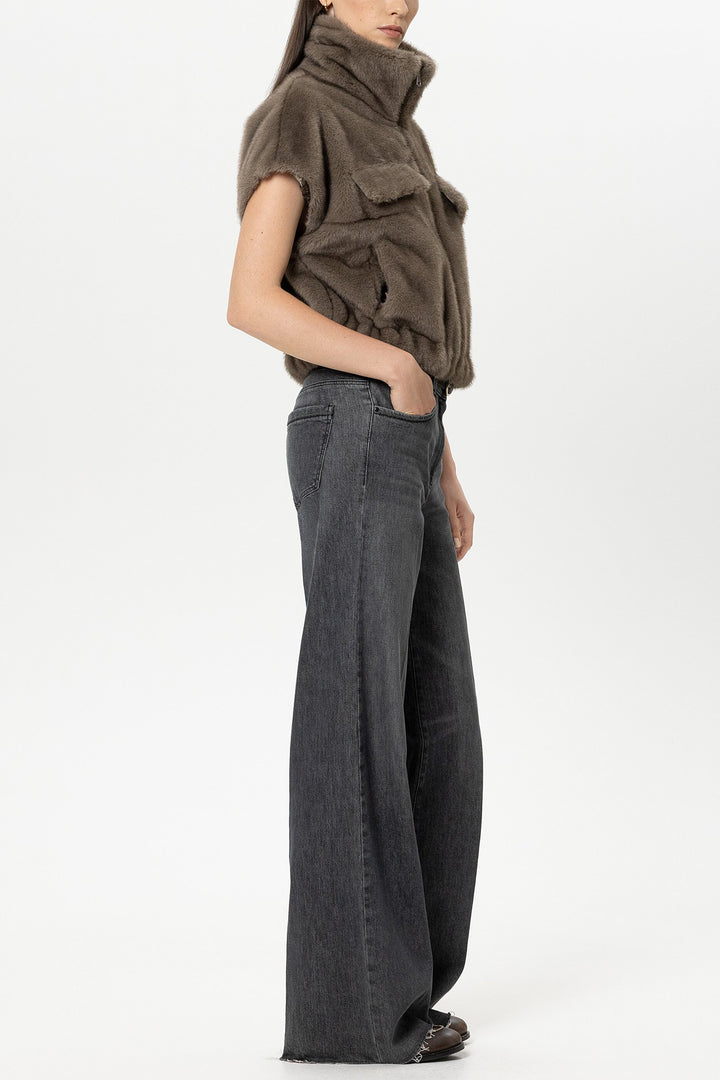 Luisa Cerano Black Bootcut Jeans 648947/4500 0001, side view