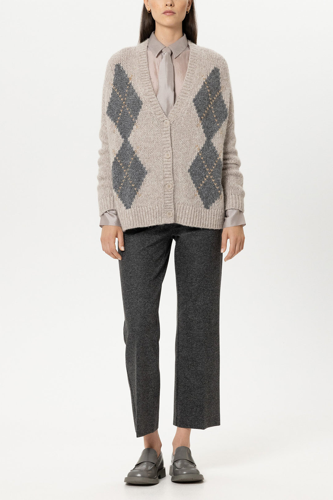 Luisa Cerano Multi Alpaca Cardigan 448379/5348 1231, styled full length