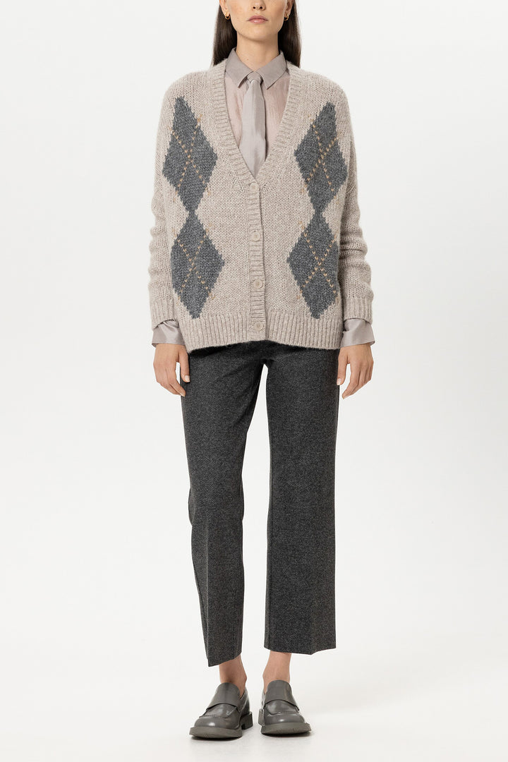 Luisa Cerano Multi Alpaca Cardigan 448379/5348 1231, styled full length