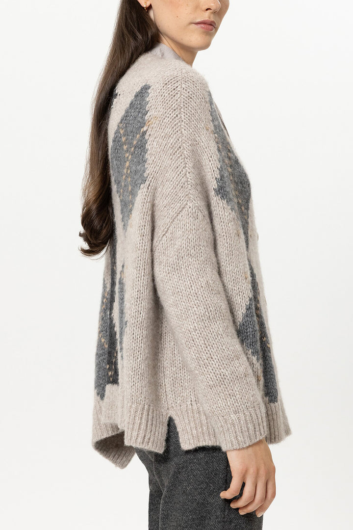 Luisa Cerano Multi Alpaca Cardigan 448379/5348 1231, side view