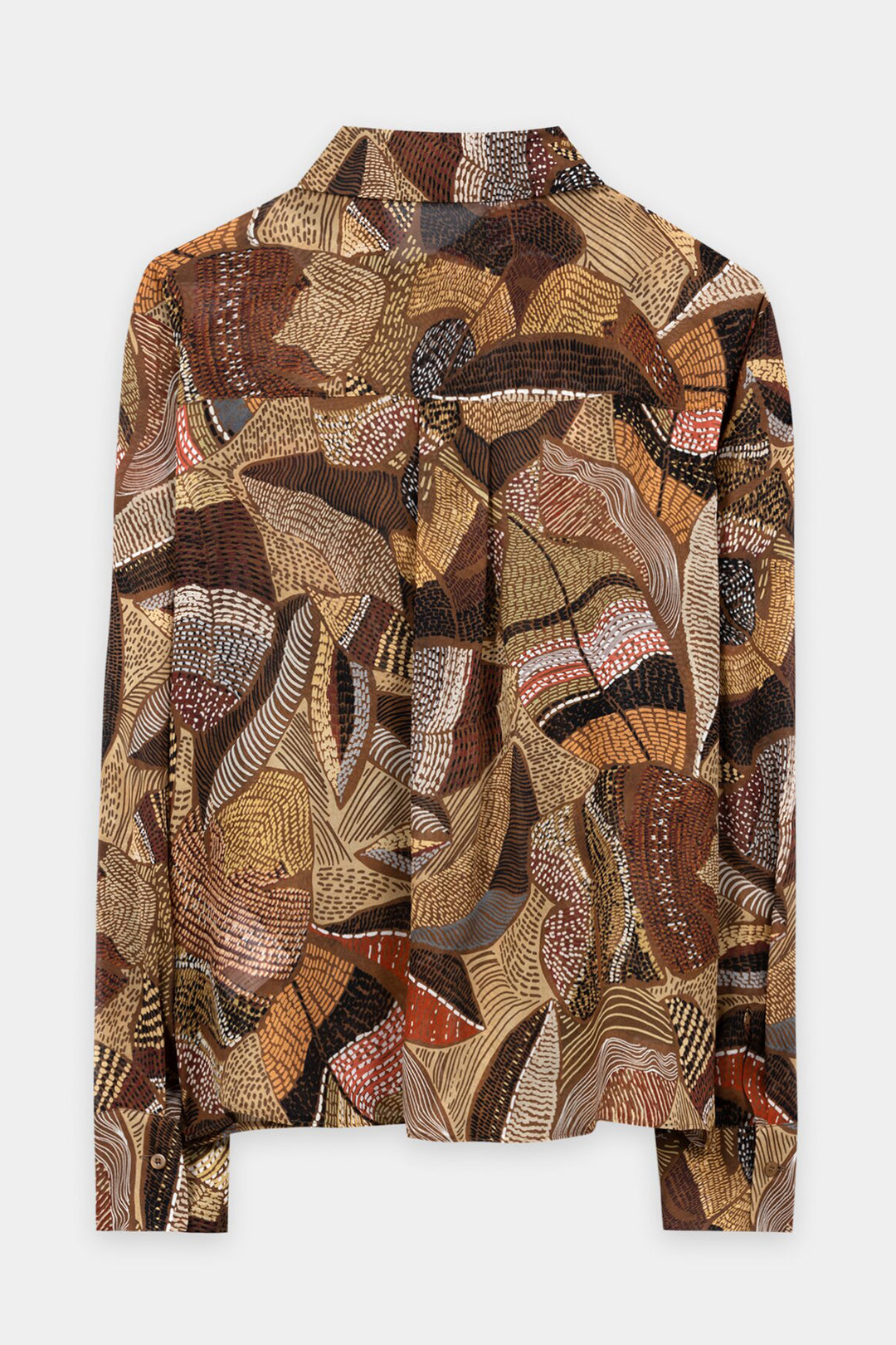 Luisa Cerano Multi Ethnic Print Brown Blouse 248759-3887 7609, back packshot