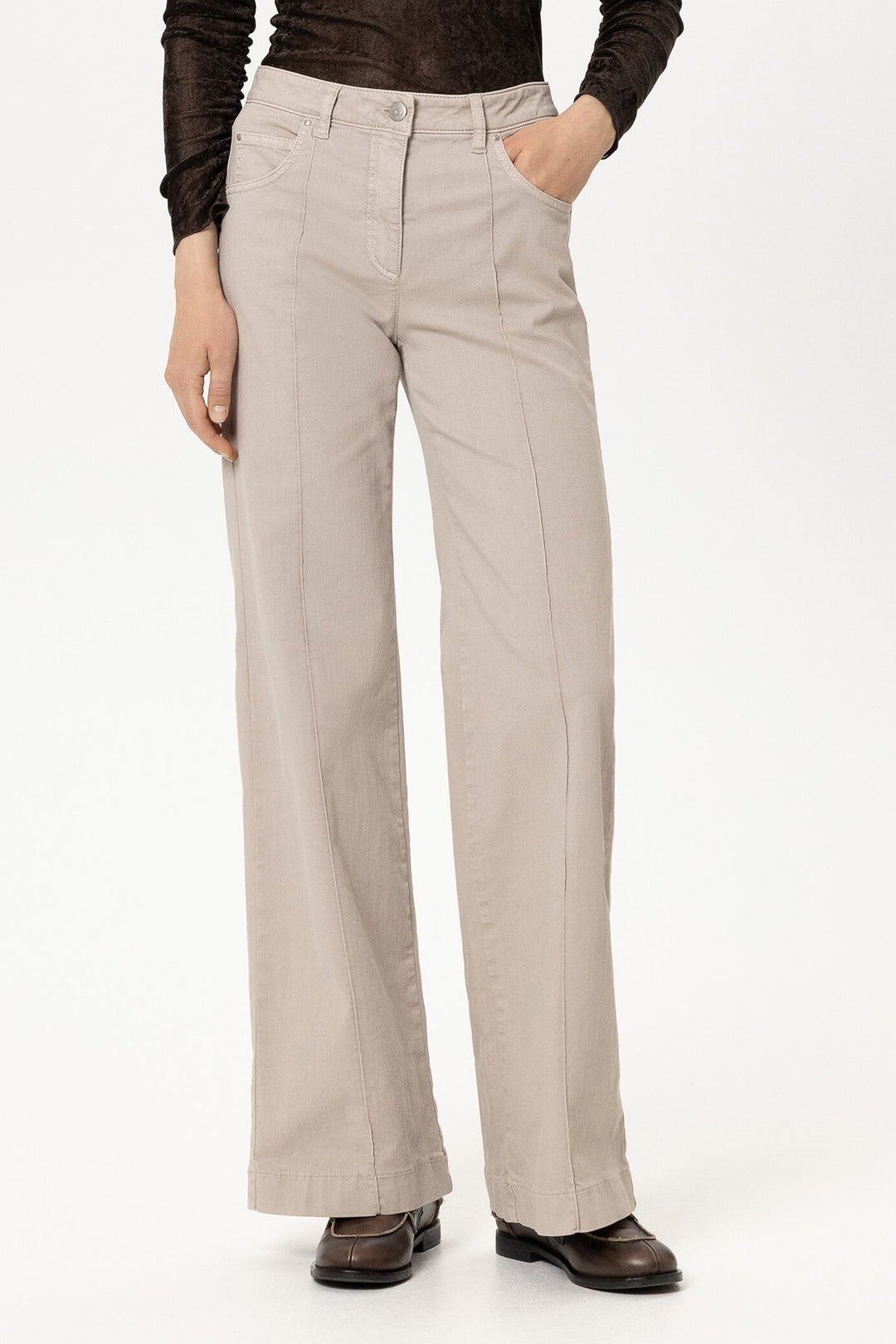 Luisa Cerano Pearl Beige Flared Jeans 648916/3800 1232, front view