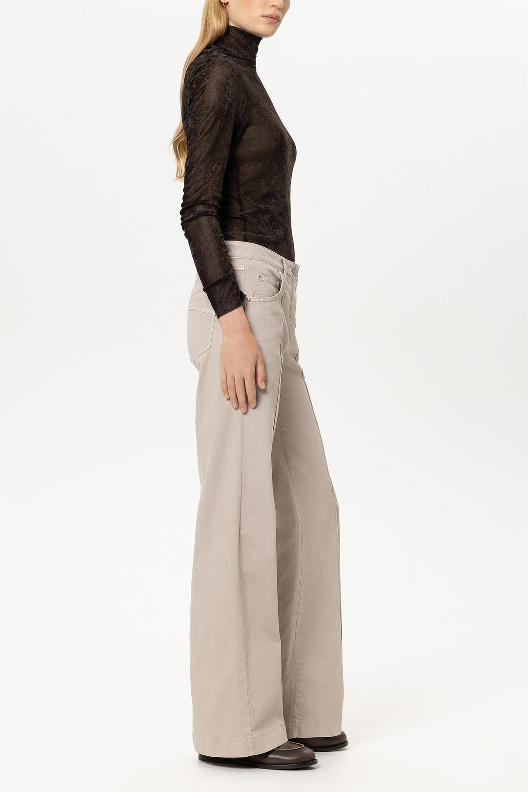 Luisa Cerano Pearl Beige Flared Jeans 648916/3800 1232, side view