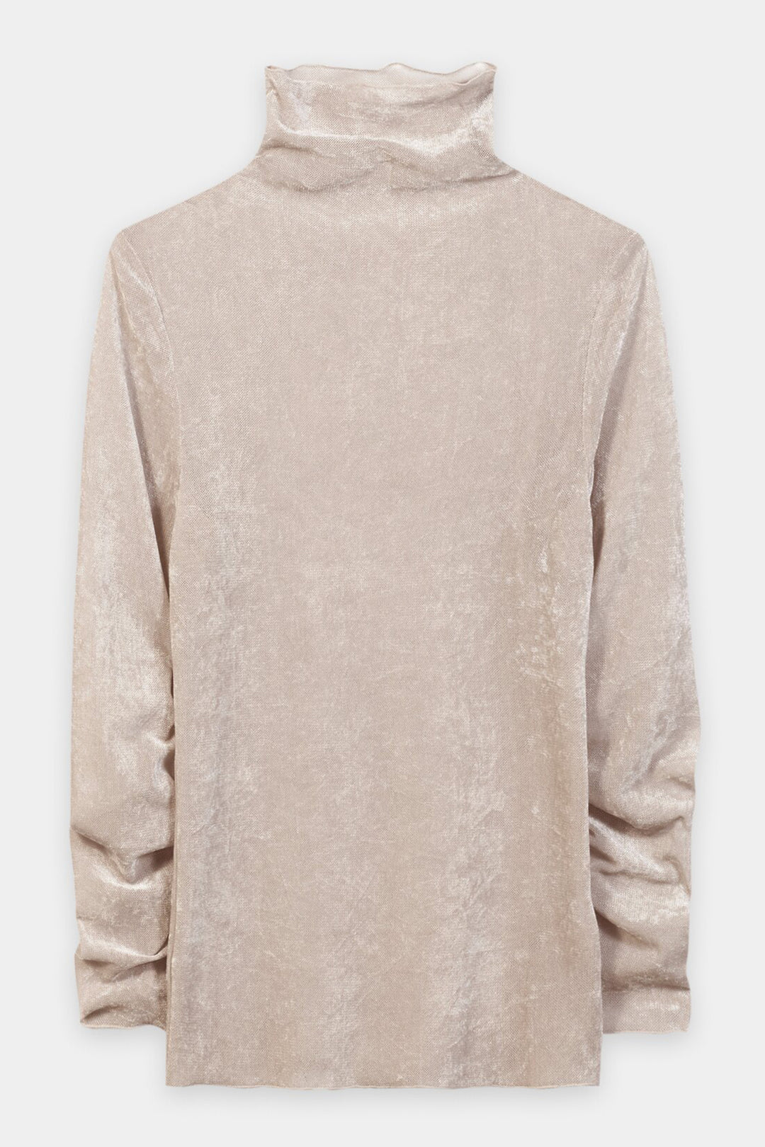 Luisa Cerano Pearl Beige Velvet Roll Neck Top 348424/7972 0123, front packshot