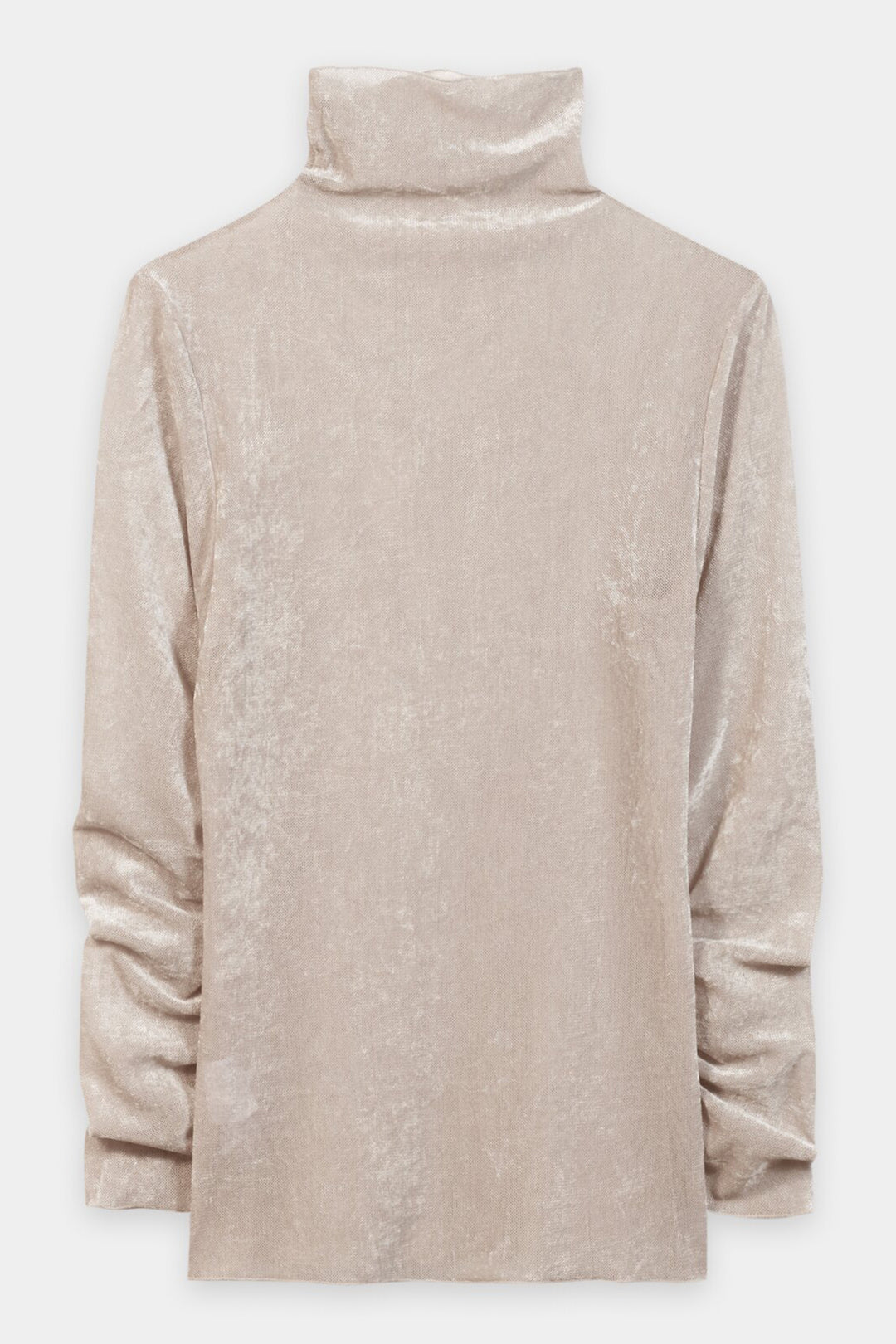 Luisa Cerano Pearl Beige Velvet Roll Neck Top 348424/7972 0123, back packshot