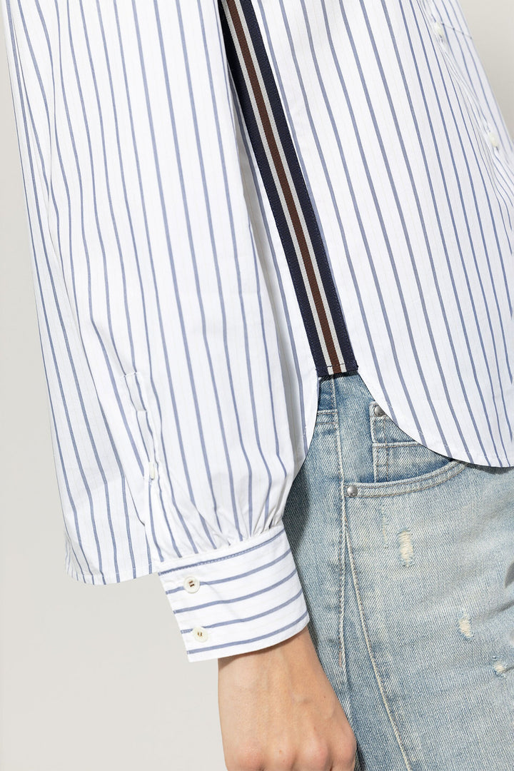 Luisa Cerano Shirt Blouse Blue Stripe 218555 3723 - Lonah Boutique